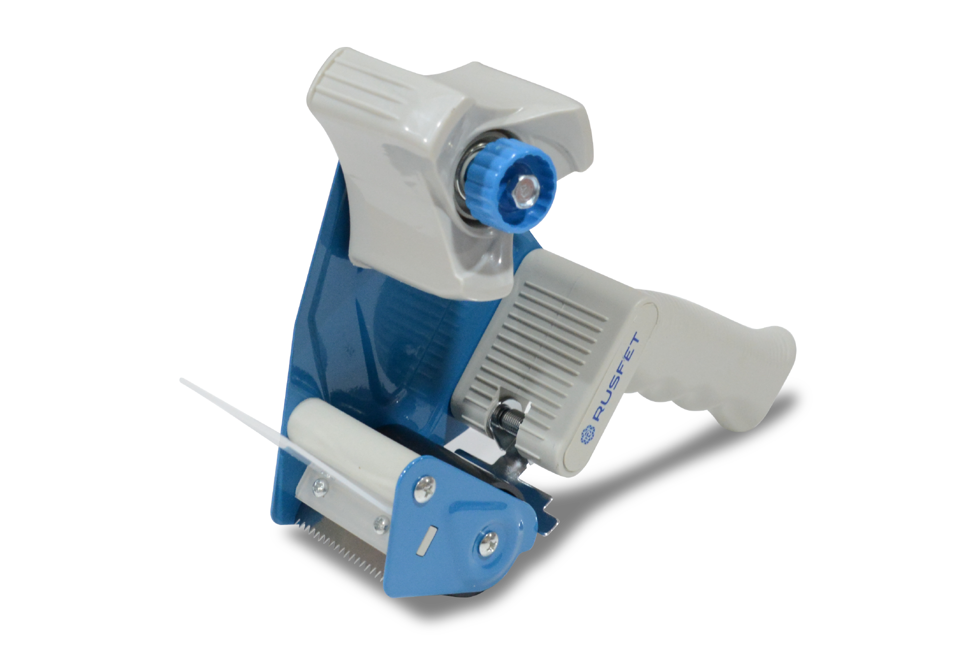 <h3><strong>Rusfet Tape Dispenser – Handle Iron</strong></h3><p>Tape dispenser berkualitas dengan gagang yang kokoh dan tahan lama. Didesain untuk mempermudah penggunaan lakban dalam proses pengepakan, sehingga lebih cepat, rapi, dan efisien. Cocok digunakan untuk kebutuhan industri, pergudangan, maupun bisnis retail.</p><p><br></p>