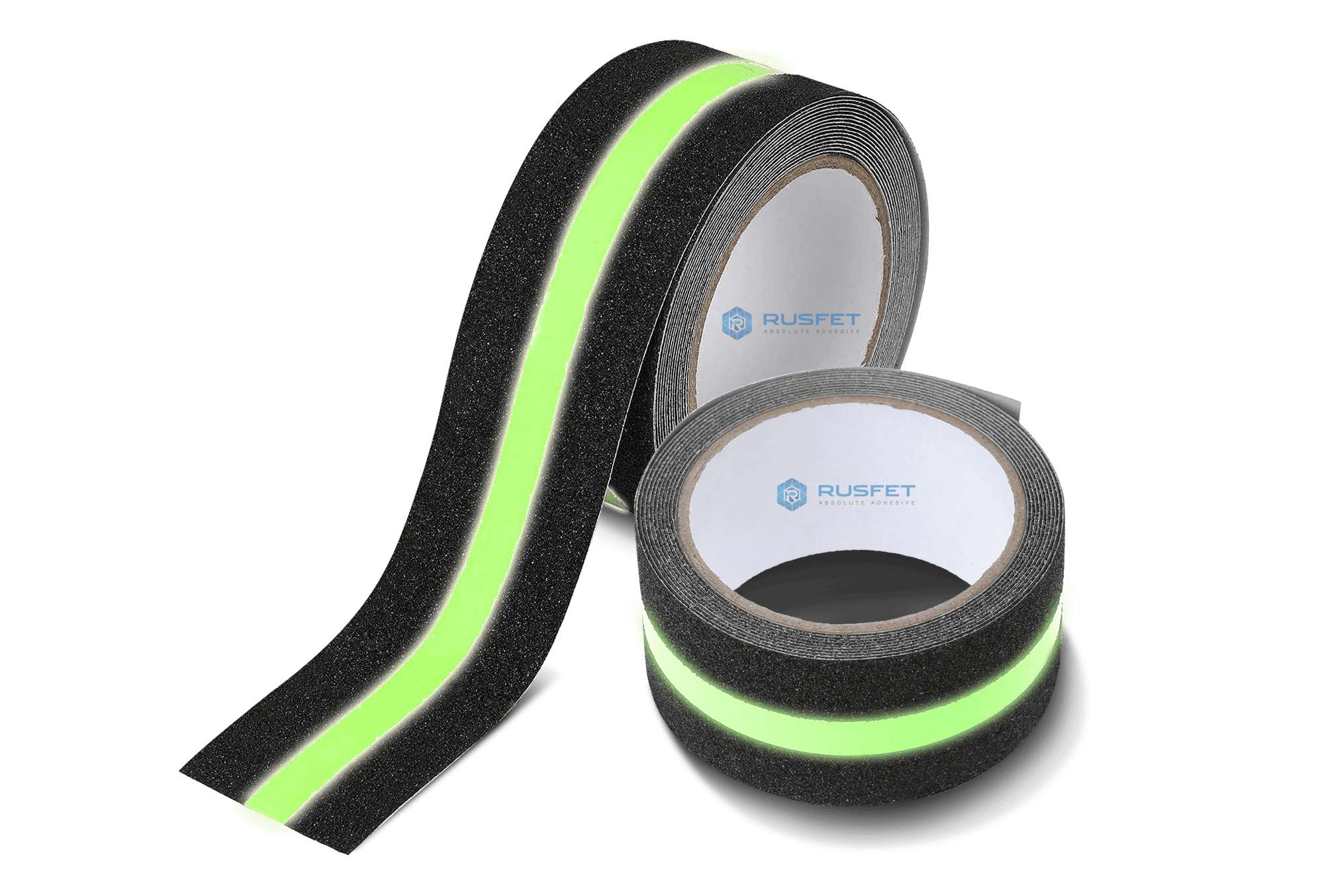 <p>&nbsp;<strong>RUSFET Glow In The Dark + Antislip Tape</strong> adalah pita perekat multifungsi yang menggabungkan fitur menyala dalam gelap dengan permukaan anti selip. Tape ini berfungsi sebagai penanda jalur atau area gelap sekaligus memberikan keamanan ekstra agar tidak tergelincir. Cocok digunakan pada tangga, lantai, lorong, maupun area berisiko tinggi, menjadikannya solusi praktis untuk keamanan rumah, kantor, maupun fasilitas umum.&nbsp;</p>