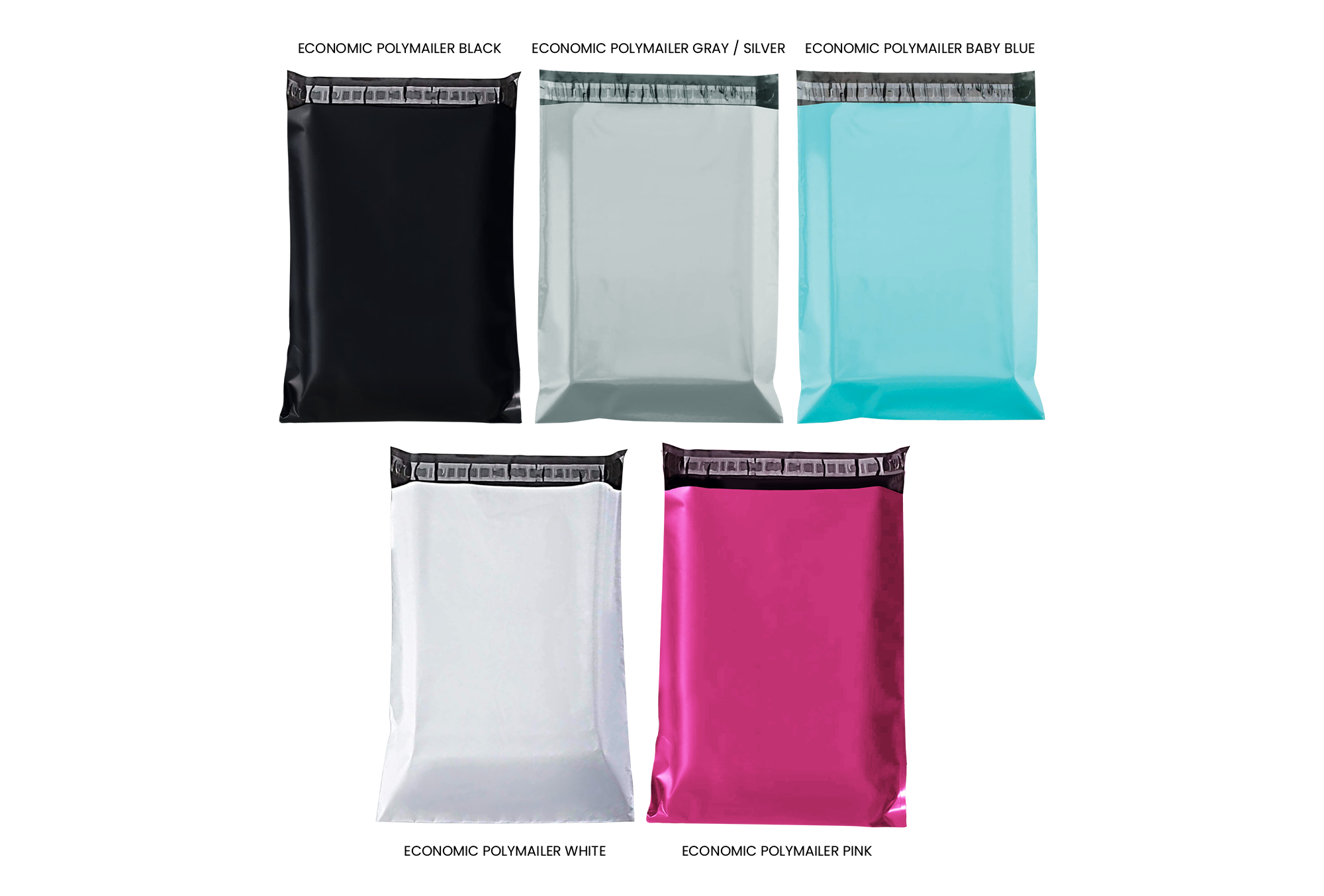 <p><strong>RUSFET Polymailer Economic</strong> adalah kantong pengiriman ekonomis dengan tampilan elegan dan daya tahan tinggi. Dibuat dari bahan <strong>polyethylene tebal, lentur, dan tahan air</strong>, menjaga keamanan paket dari debu dan kelembapan selama pengiriman.</p><p>Dilengkapi <strong>perekat self-adhesive 4 cm (lid)</strong> yang kuat dan praktis tanpa perlu tambahan lakban. Tersedia dalam varian warna netral dan lembut seperti <strong>Black, White, Pink, Baby Blue, dan Gray/Silver</strong>, menjadikannya pilihan ideal untuk kebutuhan <strong>online shop, ekspedisi, dan bisnis pengiriman produk</strong>.</p>