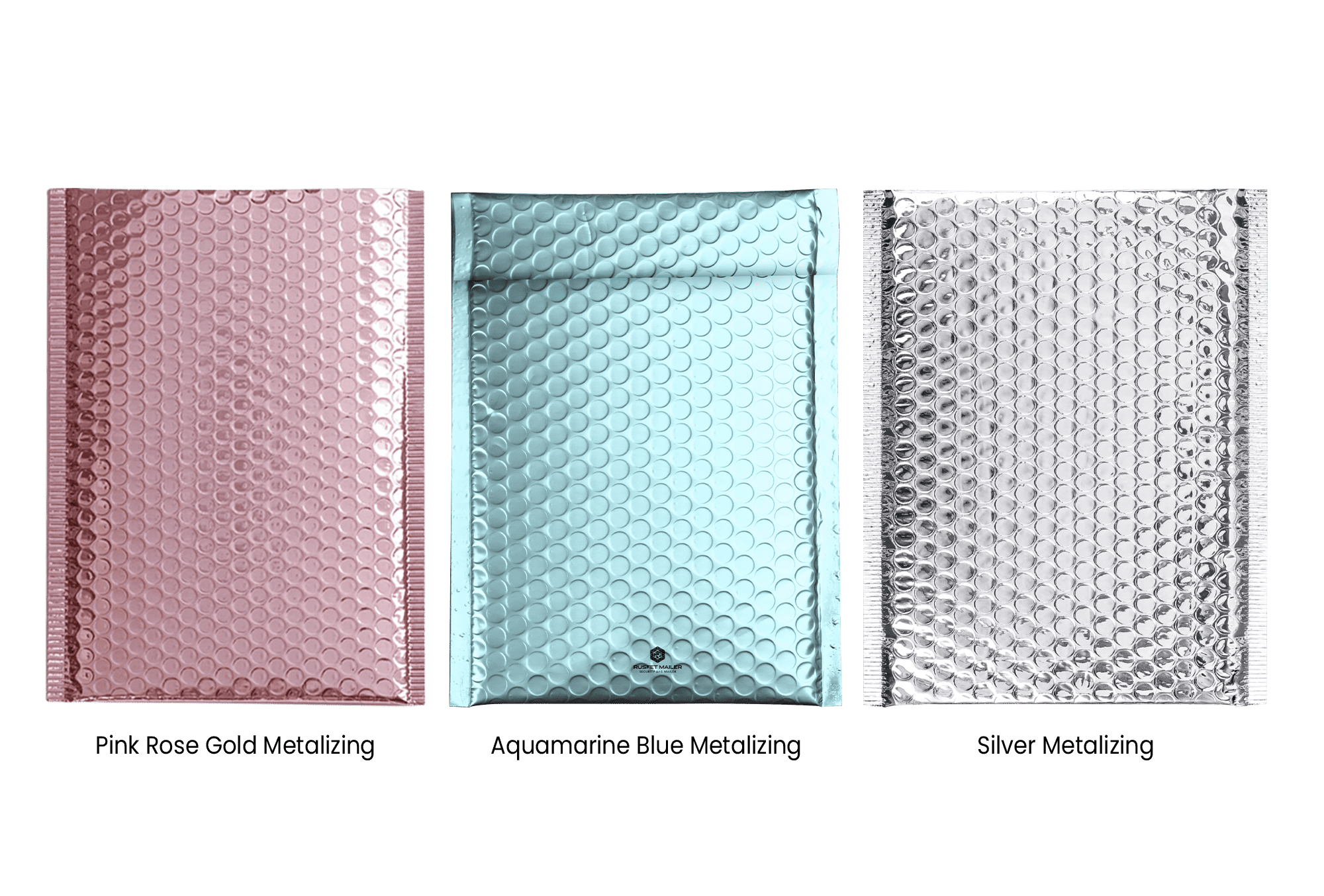 <p><strong>RUSFET Bubble Mailer Metalizing Series</strong><br> (Varian: <em>Metalizing Silver</em>, <em>Metalizing Aquamarine Blue</em>, &amp; <em>Metalizing Pink Rose Gold</em>)</p><p>RUSFET Bubble Mailer Metalizing Series merupakan seri amplop pelindung premium dengan tampilan <strong>metalik mengilap</strong> yang elegan dan modern. Terbuat dari <strong>lapisan luar metalized film berkualitas tinggi</strong> yang tahan air dan kuat terhadap sobekan, serta dilengkapi <strong>lapisan dalam bubble wrap tebal</strong> untuk memberikan perlindungan maksimal terhadap benturan, tekanan, dan kelembapan selama pengiriman.</p><p>Didesain dengan <strong>perekat self-adhesive seal</strong> yang praktis dan kuat, menjadikan proses pengemasan lebih cepat, rapi, dan aman tanpa tambahan lakban. Cocok digunakan untuk berbagai keperluan seperti <strong>pengiriman aksesoris, kosmetik, produk handmade, dokumen, maupun barang elektronik ringan.</strong></p><p><strong>Varian Warna:</strong><br>✨ <strong>Metalizing Silver</strong> — Tampilan elegan dan profesional dengan nuansa perak metalik.<br>💎 <strong>Metalizing Aquamarine Blue</strong> — Warna biru metalik lembut yang menenangkan dan modern.<br>🌸 <strong>Metalizing Pink Rose Gold</strong> — Sentuhan feminin dan mewah dengan kilau rose gold mengilap.</p>
