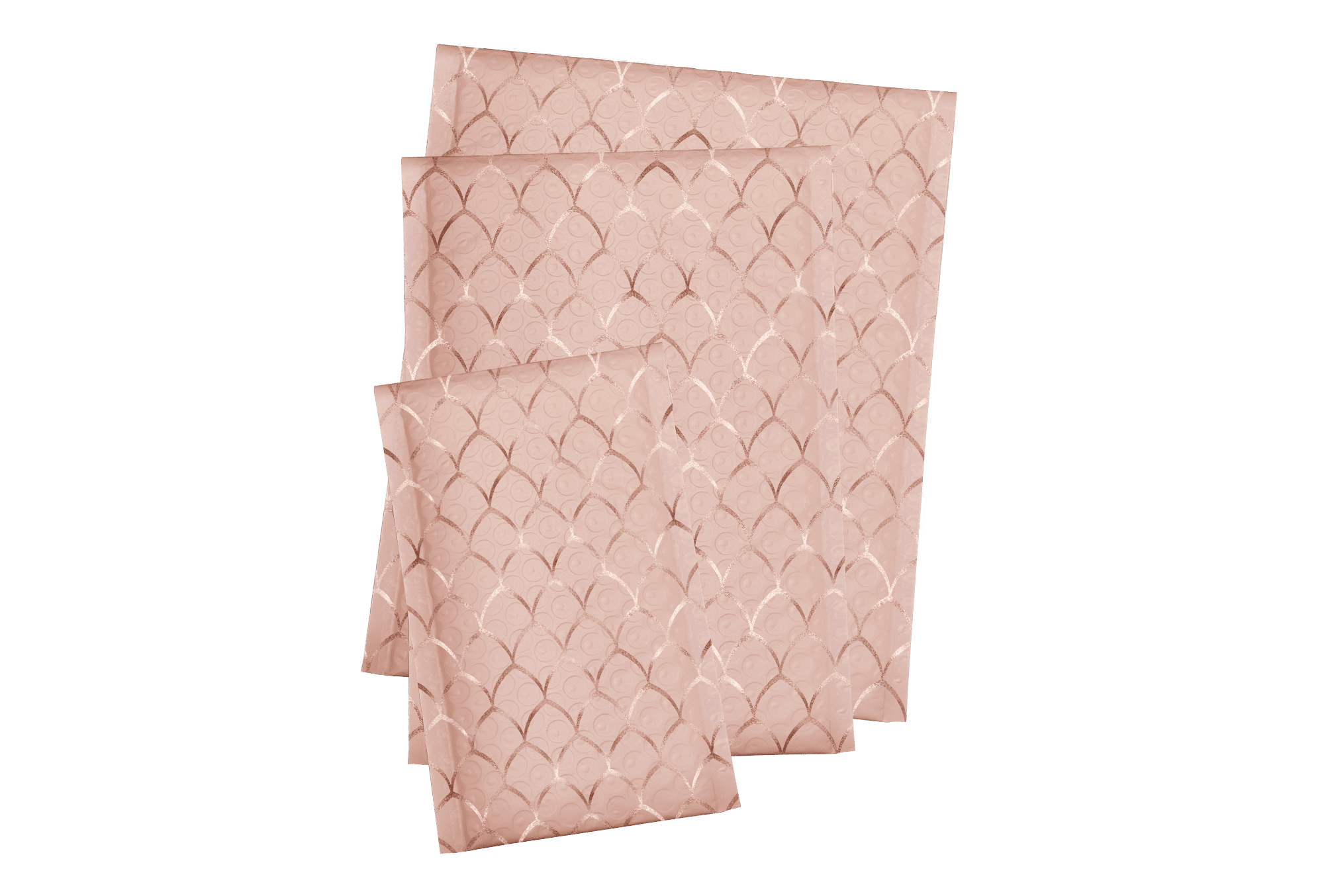 <p><strong>RUSFET Bubble Mailer Pink Rose Gold Scalefish Pattern</strong></p><p>RUSFET Bubble Mailer Pink Rose Gold Scalefish Pattern adalah amplop pelindung eksklusif dengan desain <strong>pola sisik ikan (scalefish)</strong> berwarna <strong>rose gold mengilap</strong> yang memberikan tampilan mewah, unik, dan elegan. Terbuat dari <strong>lapisan luar metalized film berkualitas tinggi</strong> yang kuat serta tahan air, dengan <strong>lapisan dalam bubble wrap tebal</strong> untuk perlindungan maksimal terhadap benturan, debu, dan kelembapan selama pengiriman.</p>