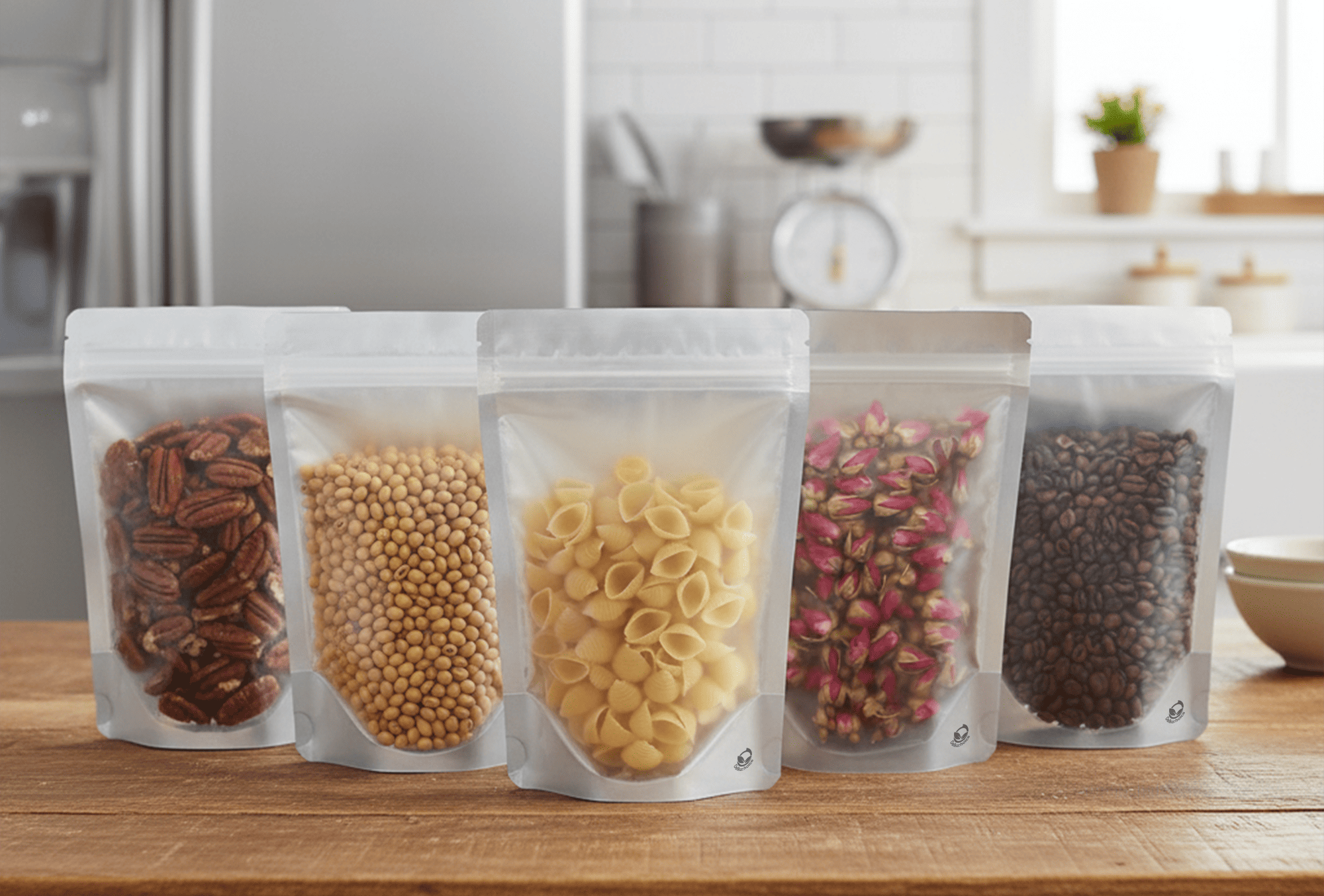 <p><strong>DELKOCHOICE Standing Pouch Clear Matte Ziplock</strong> merupakan kemasan fleksibel premium dengan tampilan <strong>transparan doff (clear matte)</strong> yang elegan dan modern. Dilengkapi sistem <strong>ziplock kuat</strong> yang dapat dibuka dan ditutup berulang kali, menjaga kesegaran dan kualitas produk di dalamnya.</p><p>Terbuat dari bahan berkualitas dengan ketebalan <strong>90 mikron (90 um)</strong>, pouch ini memiliki daya tahan tinggi terhadap udara, kelembapan, serta cocok untuk berbagai jenis produk. Desain <strong>standing pouch</strong> memungkinkan kemasan berdiri tegak dan menarik saat dipajang, meningkatkan nilai tampilan produk.</p>