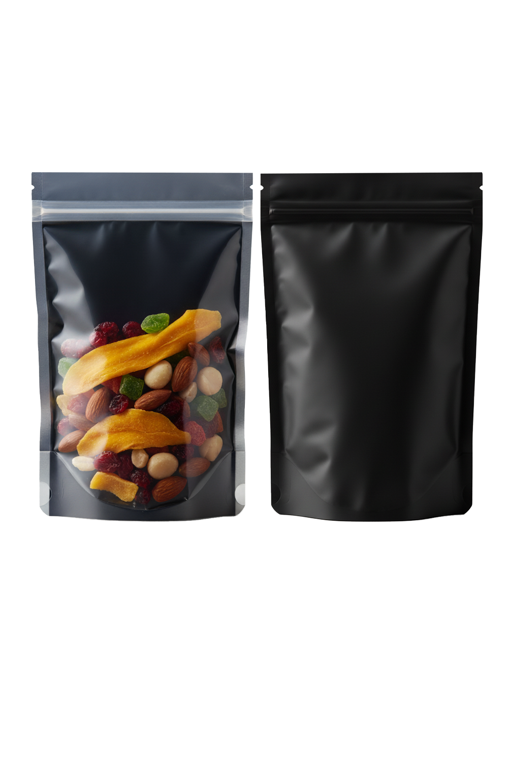 standing pouch clear black