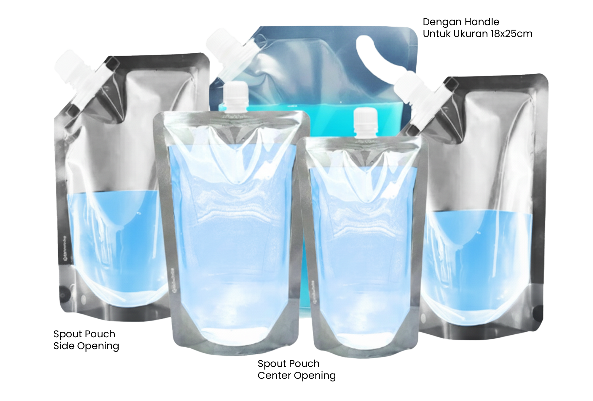 <p><strong>DELKOCHOICE SPOUT POUCH SIDE OPENING &amp; CENTER OPENING</strong></p><p>Delkochoice Spout Pouch merupakan kemasan cairan praktis yang didesain dengan mulut corong (<strong>spout</strong>) untuk memudahkan proses tuang dan penggunaan ulang. Terbuat dari bahan berkualitas tinggi yang kuat, fleksibel, dan kedap udara, pouch ini mampu melindungi isi dari kebocoran, kontaminasi, serta menjaga kesegaran produk.</p>