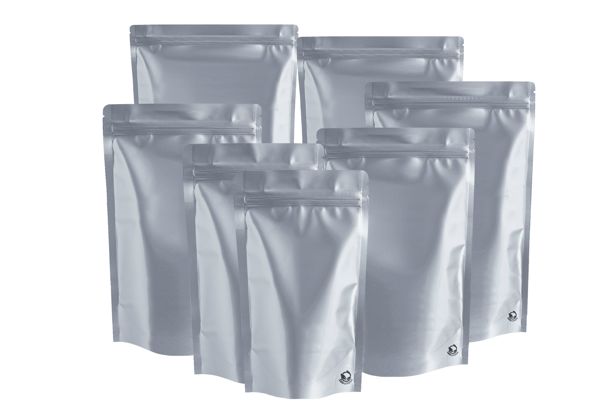 <p><strong>DELKOCHOICE STANDING POUCH PURE PREMIUM ALUMINIUM SILVER</strong></p><p>Delkochoice Standing Pouch Pure Premium Aluminium Silver merupakan kemasan <strong>berkualitas tinggi</strong> yang dirancang untuk memberikan <strong>perlindungan maksimal</strong> serta tampilan <strong>elegan dan profesional</strong> pada produk Anda. Terbuat dari bahan <strong>aluminium murni (Pure Aluminium)</strong> dengan ketebalan <strong>100–120 mikron</strong>, pouch ini memiliki daya tahan tinggi terhadap udara, cahaya, dan kelembapan, sehingga mampu menjaga <strong>aroma, rasa, dan kualitas isi produk</strong> dengan sempurna.</p><p>Lapisan aluminium penuh menjadikan kemasan ini <strong>anti tembus cahaya dan anti bocor</strong>, ideal untuk produk yang membutuhkan perlindungan ekstra seperti <strong>kopi, teh, rempah, biji-bijian, obat herbal, dan makanan kering premium</strong>. Desain <strong>standing pouch</strong> memudahkan penataan di rak display serta meningkatkan kesan premium dan higienis pada produk.</p>