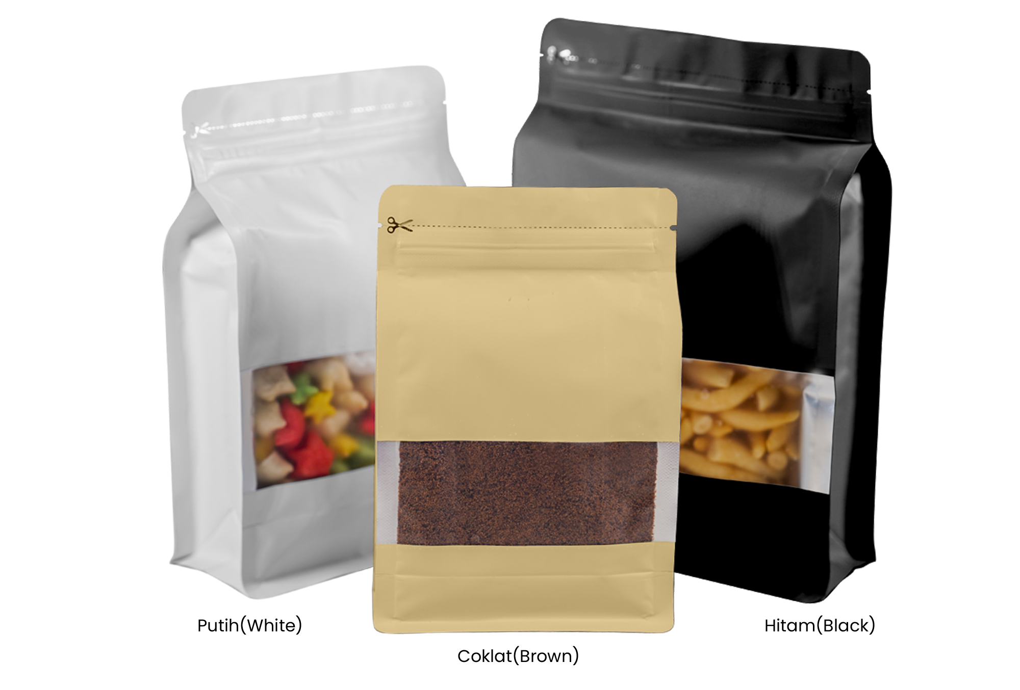 <p><strong>DELKOCHOICE FLATBOTTOM WINDOW NON VALVE SIDE GUSSET SERIES</strong></p><p>Delkochoice Flatbottom Window Non Valve Side Gusset Series merupakan kemasan <strong>premium modern</strong> dengan desain <strong>flat bottom (alas datar)</strong> yang memungkinkan pouch berdiri kokoh dan stabil di rak display. Dilengkapi <strong>jendela transparan (window)</strong> pada bagian depan, kemasan ini memudahkan konsumen melihat isi produk tanpa perlu membuka kemasan, memberikan nilai tambah dalam tampilan dan kepercayaan produk.</p><p>Terbuat dari material <strong>full MPET tebal 100 mikron</strong>, pouch ini memiliki ketahanan tinggi terhadap udara, cahaya, dan kelembapan, sehingga menjaga kesegaran dan kualitas isi produk lebih lama. Desain <strong>non valve</strong> membuatnya ideal untuk produk kering, snack, biji-bijian, dan bahan makanan premium lainnya.</p>